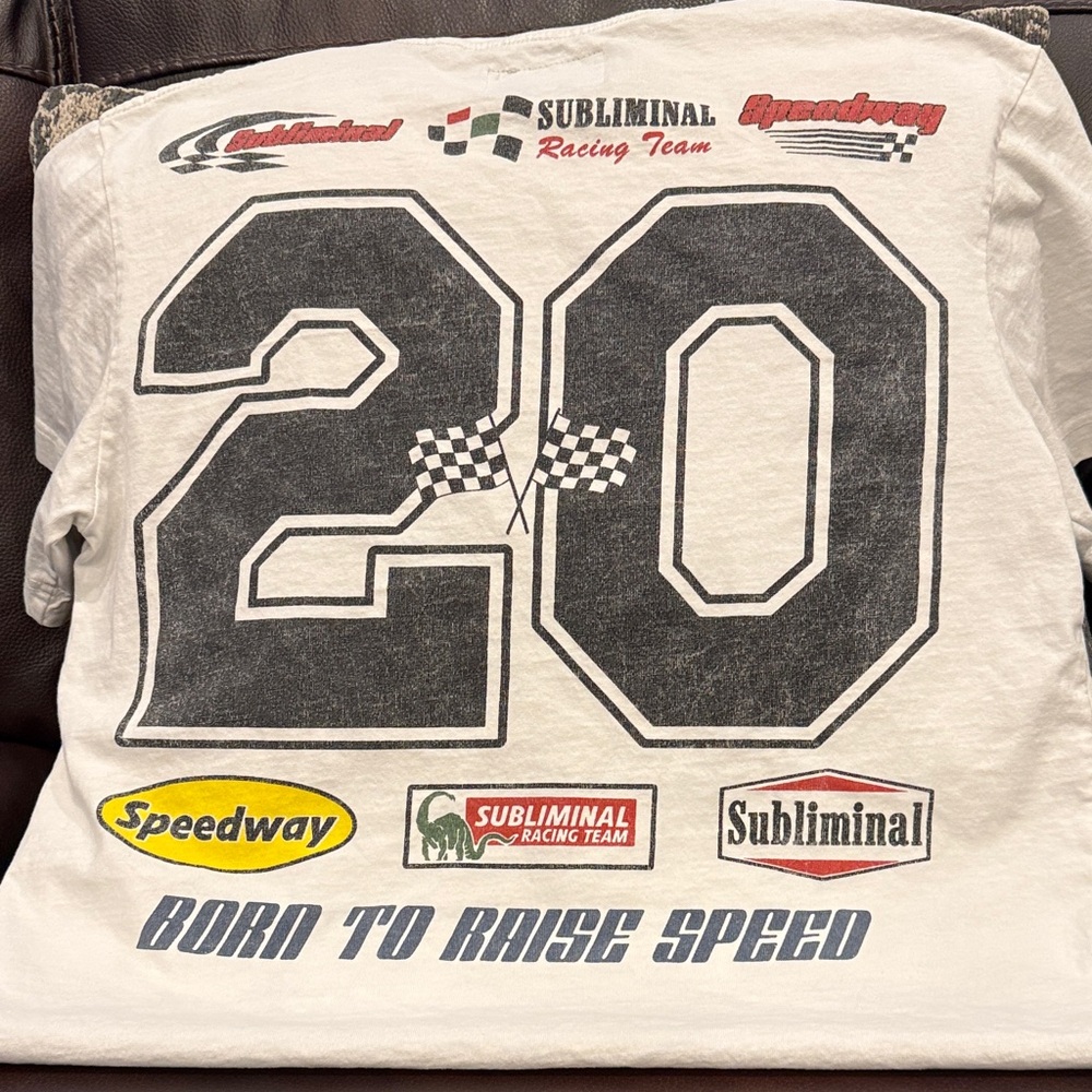 PacSun White Racing Graphic Tee - Picture 2 of 3
